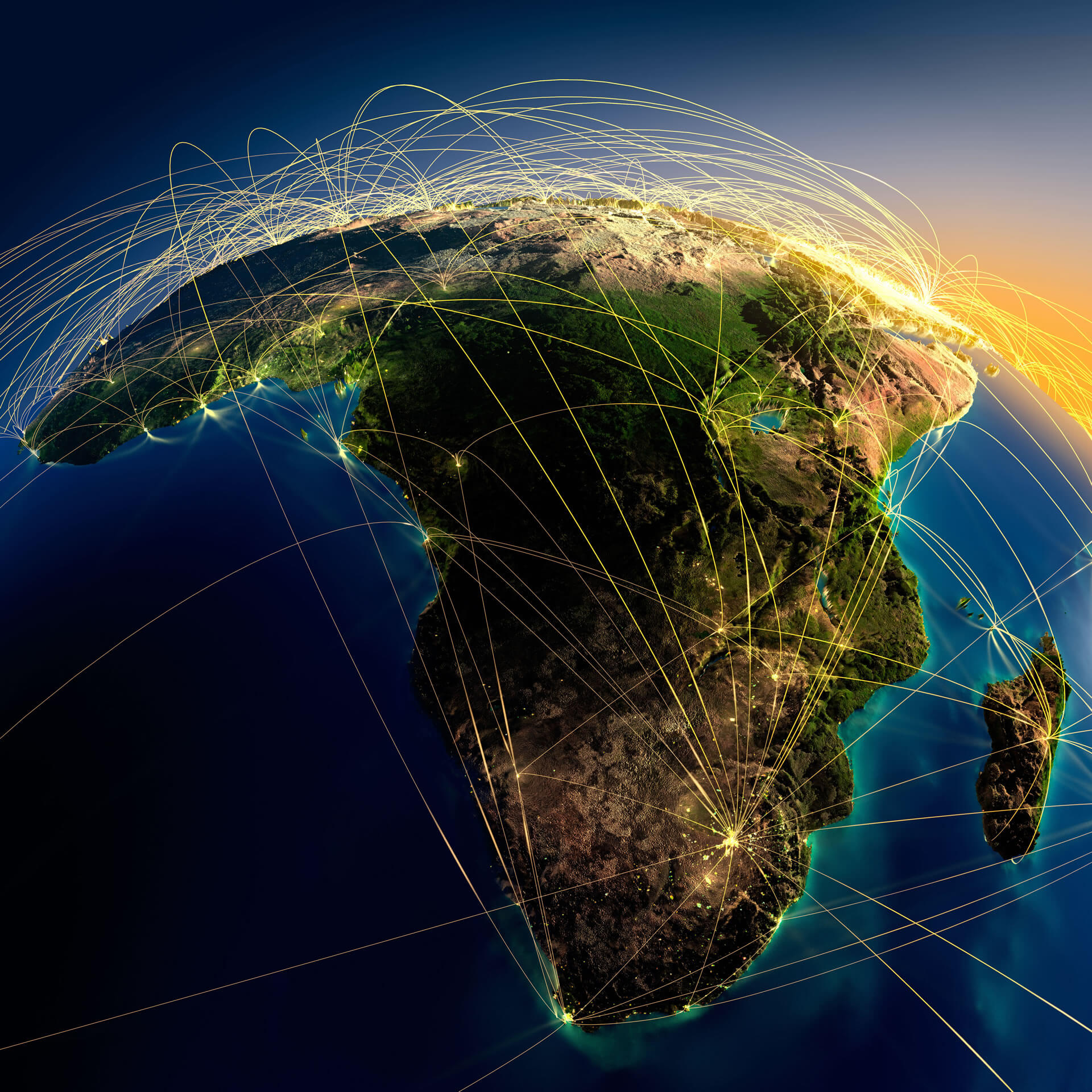 Afrika Dünya Hava Yolları Haritası